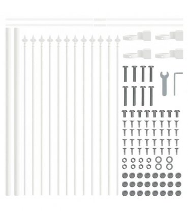 vidaXL Garden Fence Woerden White 1.7 x 0.6 m Powder-coated Steel