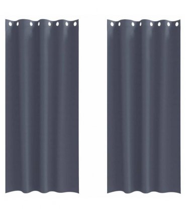 vidaXL Blackout Curtains with Rings 2 pcs Anthracite 245 x 140 cm
