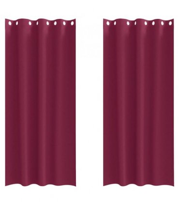 vidaXL Blackout Curtains with Rings 2 pcs Wine Red 260 x 140 cm