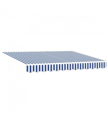 vidaXL Electric Retractable Awning Blue and White 3 x 2.5 m