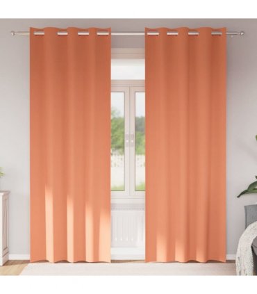 vidaXL Blackout Curtains with Rings 2 pcs Terracotta 245 x 140 cm