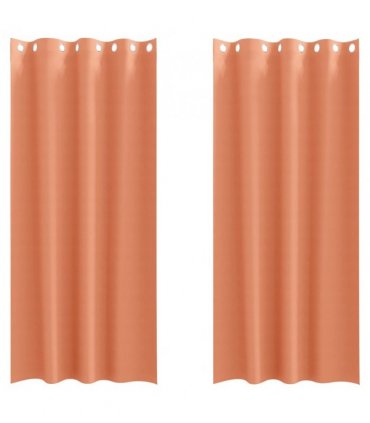vidaXL Blackout Curtains with Rings 2 pcs Terracotta 245 x 140 cm