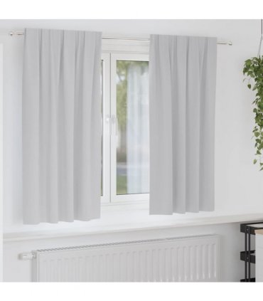 vidaXL Blackout Curtains with Rings 2 pcs Light Grey 175 x 140 cm