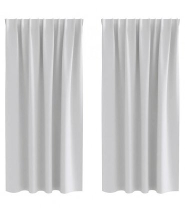 vidaXL Blackout Curtains with Rings 2 pcs Light Grey 175 x 140 cm