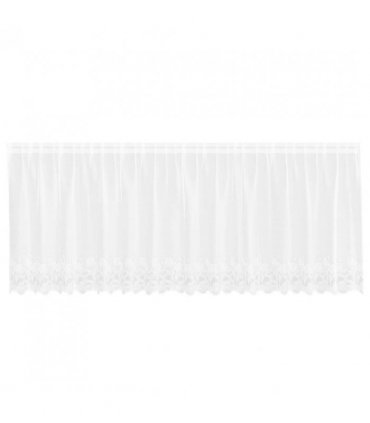vidaXL Lace Curtain with Curtains Floral White 80 x 400 cm Polyester