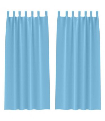 vidaXL Blackout Curtains with Rings 2 pcs Light Blue 225 x 140 cm