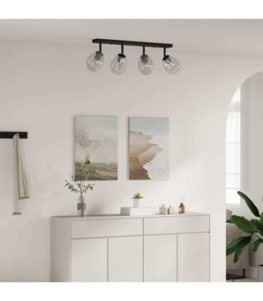 vidaXL Ceiling Spotlight Black 73.5 x 13 x 26 cm Glass and Metal