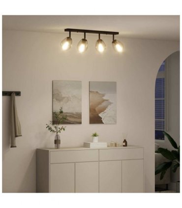 vidaXL Ceiling Spotlight Black 73.5 x 13 x 26 cm Glass and Metal