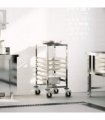 vidaXL Tray Trolley with 6 GN Containers 39x55x87 cm Stainless Steel