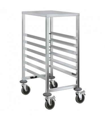 vidaXL Tray Trolley with 6 GN Containers 39x55x87 cm Stainless Steel