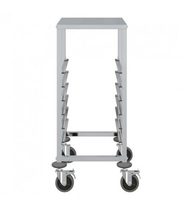vidaXL Tray Trolley with 6 GN Containers 39x55x87 cm Stainless Steel