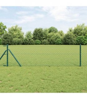 vidaXL Chain Link Fence 25 x 0.4 m Steel Green