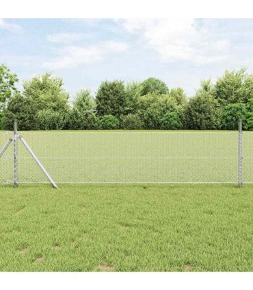 vidaXL Hexagon Fence Silver 0.6 x 100 m Galvanised steel