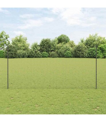 vidaXL Embedded Fence Post 5 pcs Grey 200 cm Powder-Coated Steel