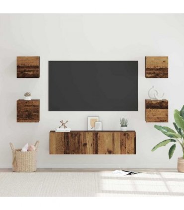 vidaXL TV Cabinet Set Wall-mounted 6 pcs Old Wood Engineered Wood