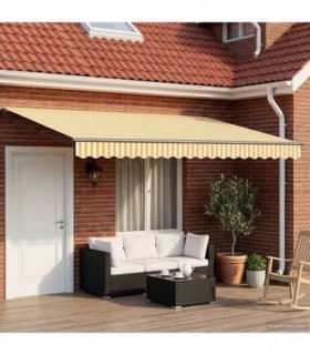 vidaXL Manual Retractable Awning with LEDs 4 x 3 m