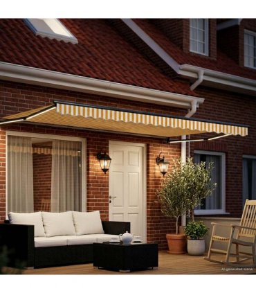 vidaXL Manual Retractable Awning with LEDs 4 x 3 m