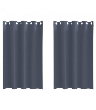 vidaXL Blackout Curtains with Rings 2 pcs Anthracite 175 x 140 cm