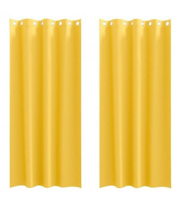 vidaXL Blackout Curtains with Rings 2 pcs Mustard Yellow 260 x 140 cm