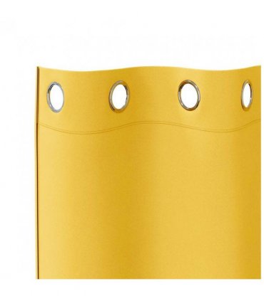 vidaXL Blackout Curtains with Rings 2 pcs Mustard Yellow 260 x 140 cm