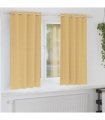 vidaXL Blackout Curtains with Rings 2 pcs Beige 175 x 140 cm Polyester