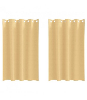 vidaXL Blackout Curtains with Rings 2 pcs Beige 175 x 140 cm Polyester