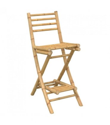 vidaXL Outdoor Bar Stools with Footrests 2 pcs Foldable Bamboo