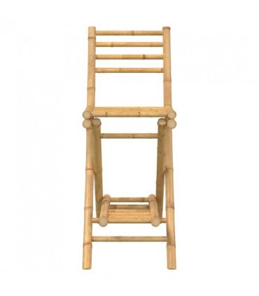 vidaXL Outdoor Bar Stools with Footrests 2 pcs Foldable Bamboo