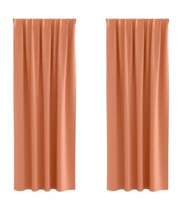 vidaXL Blackout Curtains with Rings 2 pcs Terracotta 245 x 140 cm