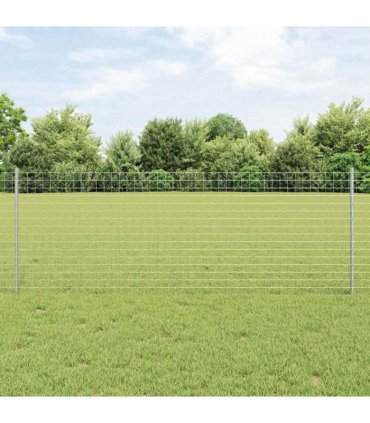 vidaXL Embedded Fence Post 5 pcs Silver 120 cm Powder-Coated Steel