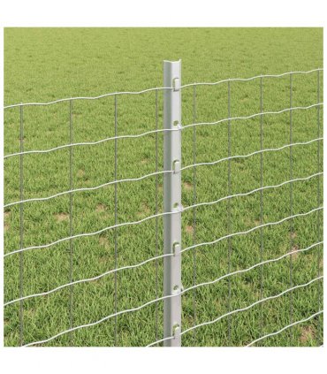 vidaXL Embedded Fence Post 5 pcs Silver 120 cm Powder-Coated Steel
