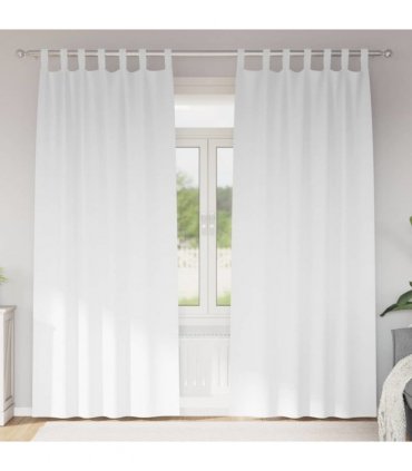 vidaXL Blackout Curtains with Rings 2 pcs Pure White 245 x 140 cm