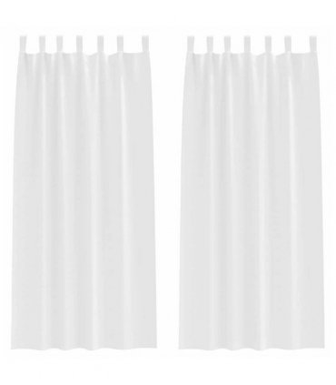 vidaXL Blackout Curtains with Rings 2 pcs Pure White 245 x 140 cm