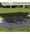 vidaXL Folding Camping Bed Folding Manual 2 pcs Black 206 x 76 x 74 cm