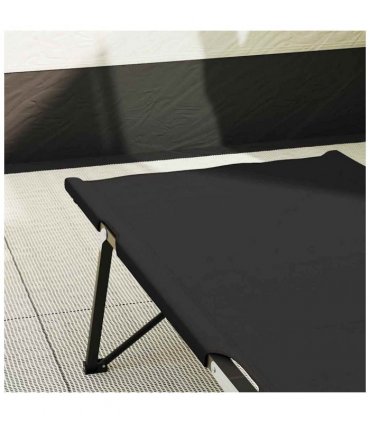 vidaXL Folding Camping Bed Folding Manual 2 pcs Black 206 x 76 x 74 cm