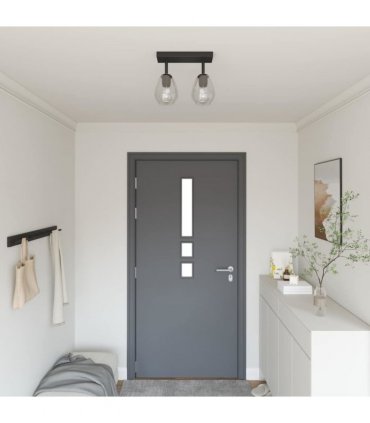 vidaXL Ceiling Spotlight Black 33 x 13 x 26 cm Glass and Metal