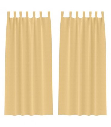 vidaXL Blackout Curtains with Rings 2 pcs Beige 245 x 140 cm Polyester