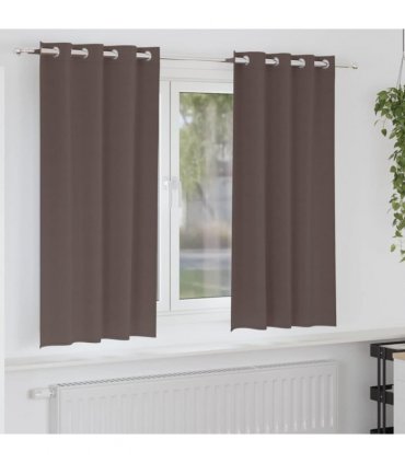 vidaXL Blackout Curtains with Rings 2 pcs Dark Brown 175 x 140 cm