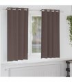 vidaXL Blackout Curtains with Rings 2 pcs Dark Brown 175 x 140 cm