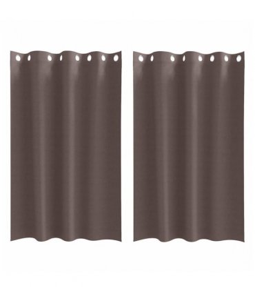 vidaXL Blackout Curtains with Rings 2 pcs Dark Brown 175 x 140 cm