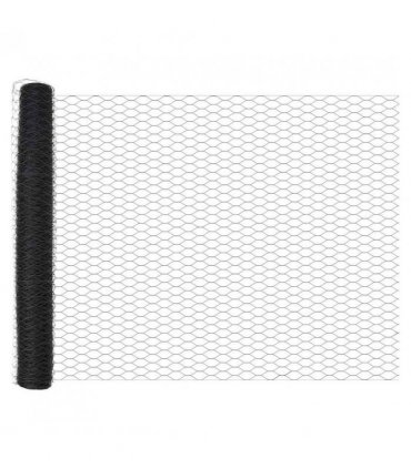 vidaXL Hexagon Fence Grey 1 x 50 m PVC