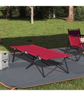 vidaXL Folding Camping Bed Red 206 x 76 x 74 cm Oxford and Steel