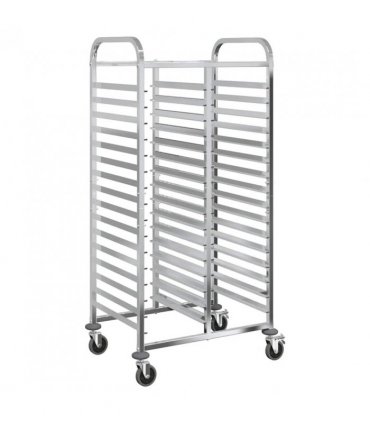 vidaXL Tray Trolley with 32 GN Containers 75x55x162.5 cm Stainless Steel