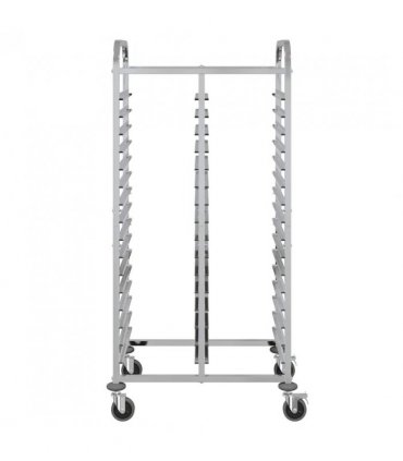 vidaXL Tray Trolley with 32 GN Containers 75x55x162.5 cm Stainless Steel