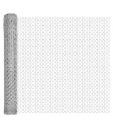 vidaXL Hexagon Fence Silver 1 x 10 m Galvanised steel