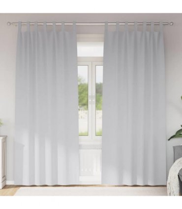 vidaXL Blackout Curtains with Rings 2 pcs Pale Grey 225 x 140 cm
