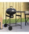 vidaXL Outdoor Grill with Wheel Black 91 x 71 x 107 cm Metal