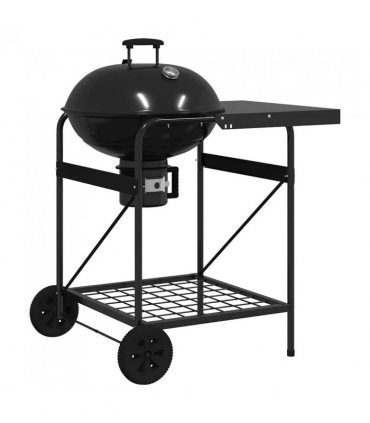 vidaXL Outdoor Grill with Wheel Black 91 x 71 x 107 cm Metal