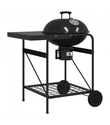 vidaXL Outdoor Grill with Wheel Black 91 x 71 x 107 cm Metal