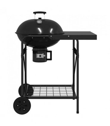 vidaXL Outdoor Grill with Wheel Black 91 x 71 x 107 cm Metal